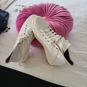J. Jill High Top White Leather Sneakers